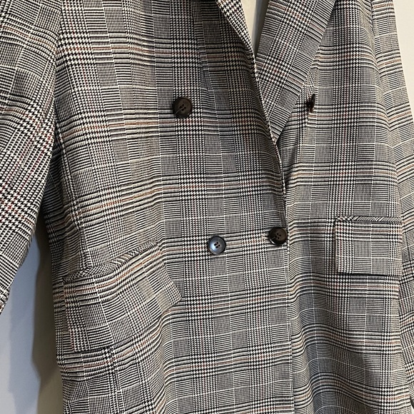 NWT Nordstrom PRIMA Gray Plaid Trench Coat Size M - Picture 4 of 9